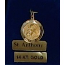 St Anthony Medal  14 kt Gold